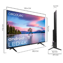 Téléviseur LED 55" TV Cecotec série A1 ALU10055S avec résolution 4K UHD et système d'exploitation Android TV