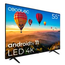 TV LED de 55" TV Cecotec A1 series ALU10055S com resolução 4K UHD e sistema operativo de Android TV.