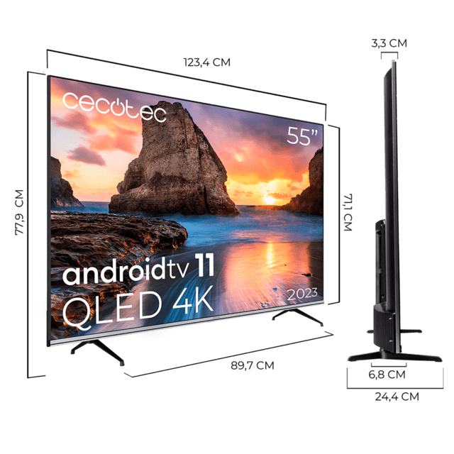 TV Cecotec V1 series VQU10055S TV QLED da 55" con risoluzione 4K UHD e sistema operativo Android TV