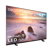 TV Cecotec A2 series ALU20043 Televisión LED 43” con resolución 4K UHD, sistema operativo Android TV 11, Chromecast, HDR10+, Google Voice Assistant, clase E.