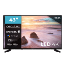 TV Cecotec A2 Serie ALU20043S 43" LED TV mit 4K UHD Auflösung, Android TV 11 Betriebssystem, Chromecast, HDR10+, Google Voice Assistant, Klasse E.