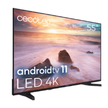 TV Cecotec A2 series ALU20055 Televisión LED 55” con resolución 4K UHD, sistema operativo Android TV 11, Chromecast, HDR10+, Google Voice Assistant, clase E.