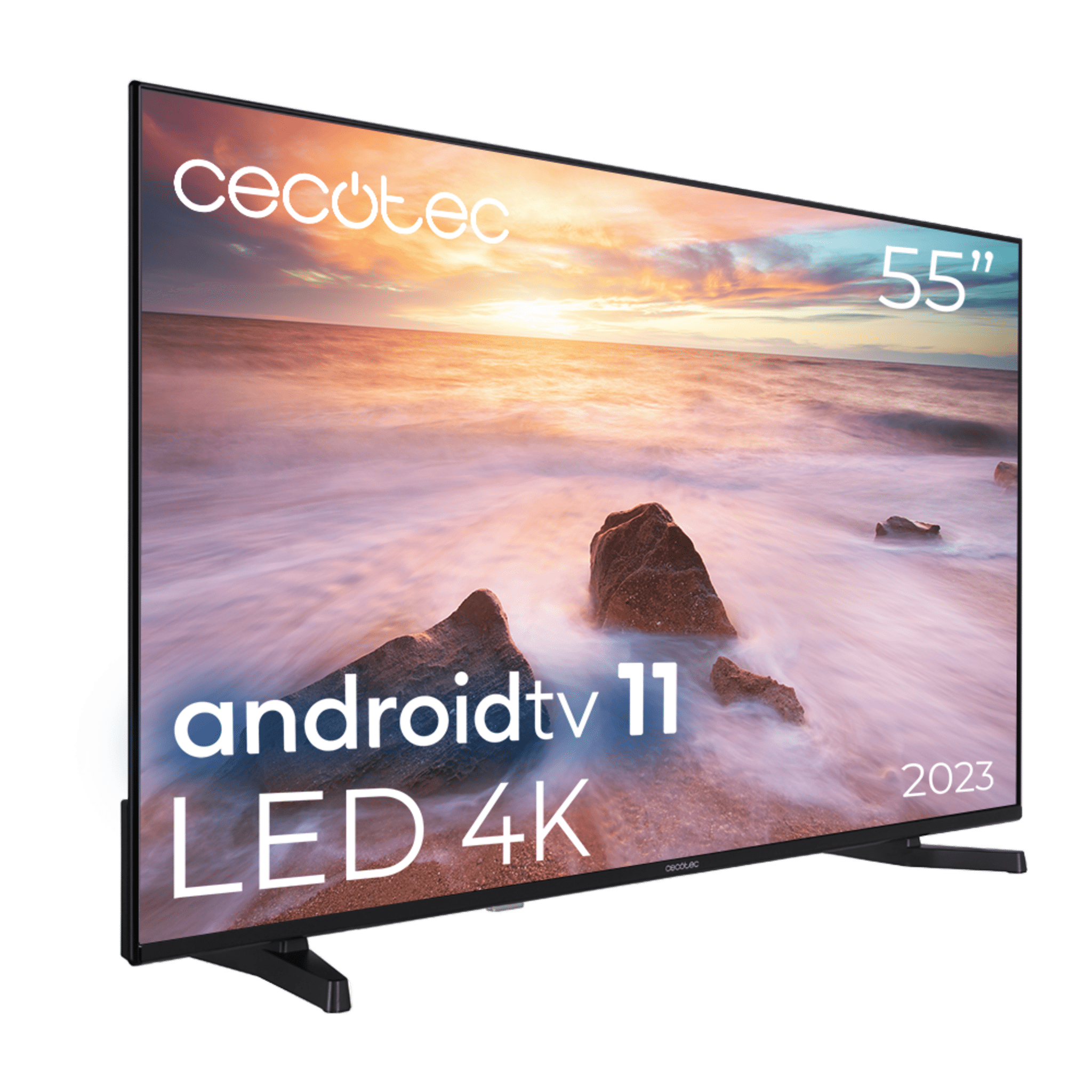 Cecotec Televisor LED 55 Smart TV A2 Series ALU20055S. 4K UHD, Android 11,  Diseño sin Marco, MEMC, Dolby Vision y Dolby Atmos, HDR10, 2 Altavoces de