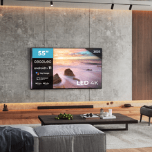 TV Cecotec A2Z Series ALU20055ZS Televisión LED 55” con resolución 4K UHD, sistema operativo Android TV 11, Chromecast, HDR10+, Google Voice Assistant, clase E, con peana central.