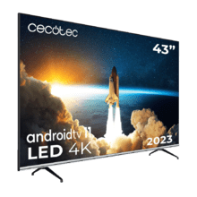 TV V1 series VQU10043S Televisión QLED 43” con resolución 4K UHD, sistema operativo Android TV 11, Chromecast, HDR10+, Google Voice Assistant, clase E.