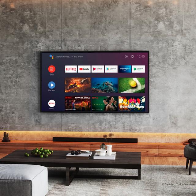 TV Cecotec V1Z+ series VQU11055Z+ Televisión QLED 55” con resolución 4K UHD, sistema operativo Android TV 11, subwoofers, Chromecast, HDR10+, Google Voice Assistant, clase E.