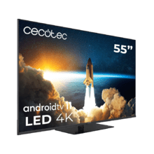 TV Cecotec V1Z+ Serie VQU11055Z+S 55" QLED TV mit 4K UHD Auflösung, Android TV 11 Betriebssystem, Subwoofer, Chromecast, HDR10+, Google Voice Assistant, Klasse E.