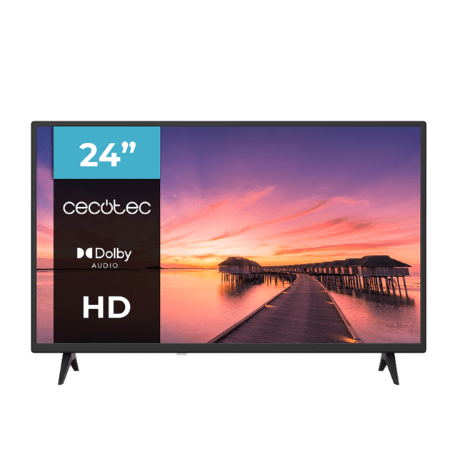 TV Cecotec Televisión LED 24” con resolución HD, sistema Dolby y memoria flash.