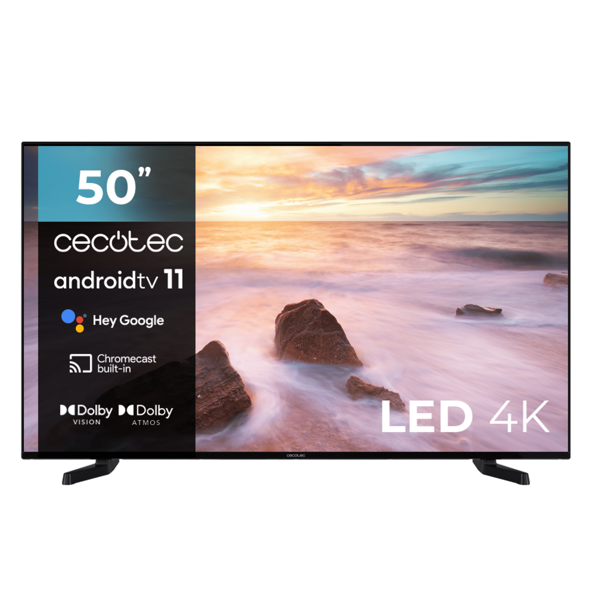 TV LED Cecotec 50" Smart TV A2 Series - 4K UHD, Android 11, Design Sans Cadre, Dolby Vision Et Atmos
