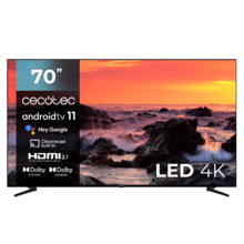 TV A2 series ALU20070 TV LED de 70' com resolução 4K UHD e sistema operacional Android TV 11, Chromecast, HDR10+, Google Voice Assistant, Classe E