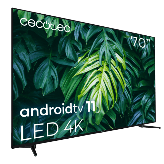 TV LED de 70" com resolução 4K UHD, sistema operativo Android TV 11, Chromecast, HDR10+, Google Voice Assistant, Classe E.