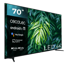 TV Cecotec A2 Series ALU20070S Televisión LED 70” con resolución 4K UHD, sistema operativo Android TV 11, Chromecast, HDR10+, Google Voice Assistant, clase E.