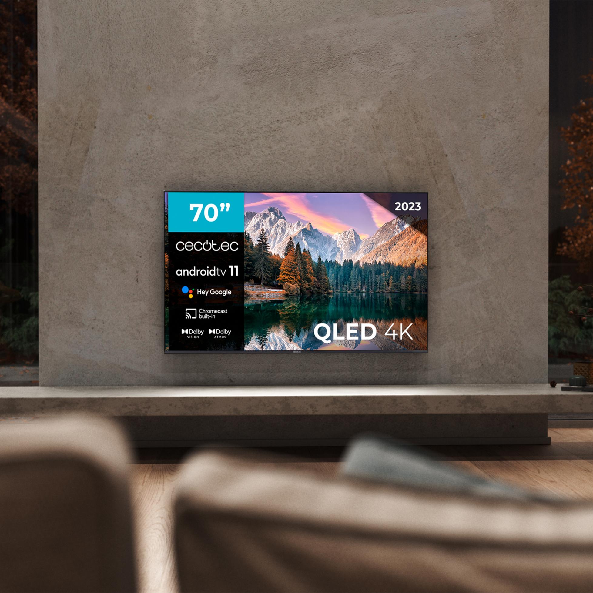 TV Cecotec V1+ 70 pulgadas instalada en salón