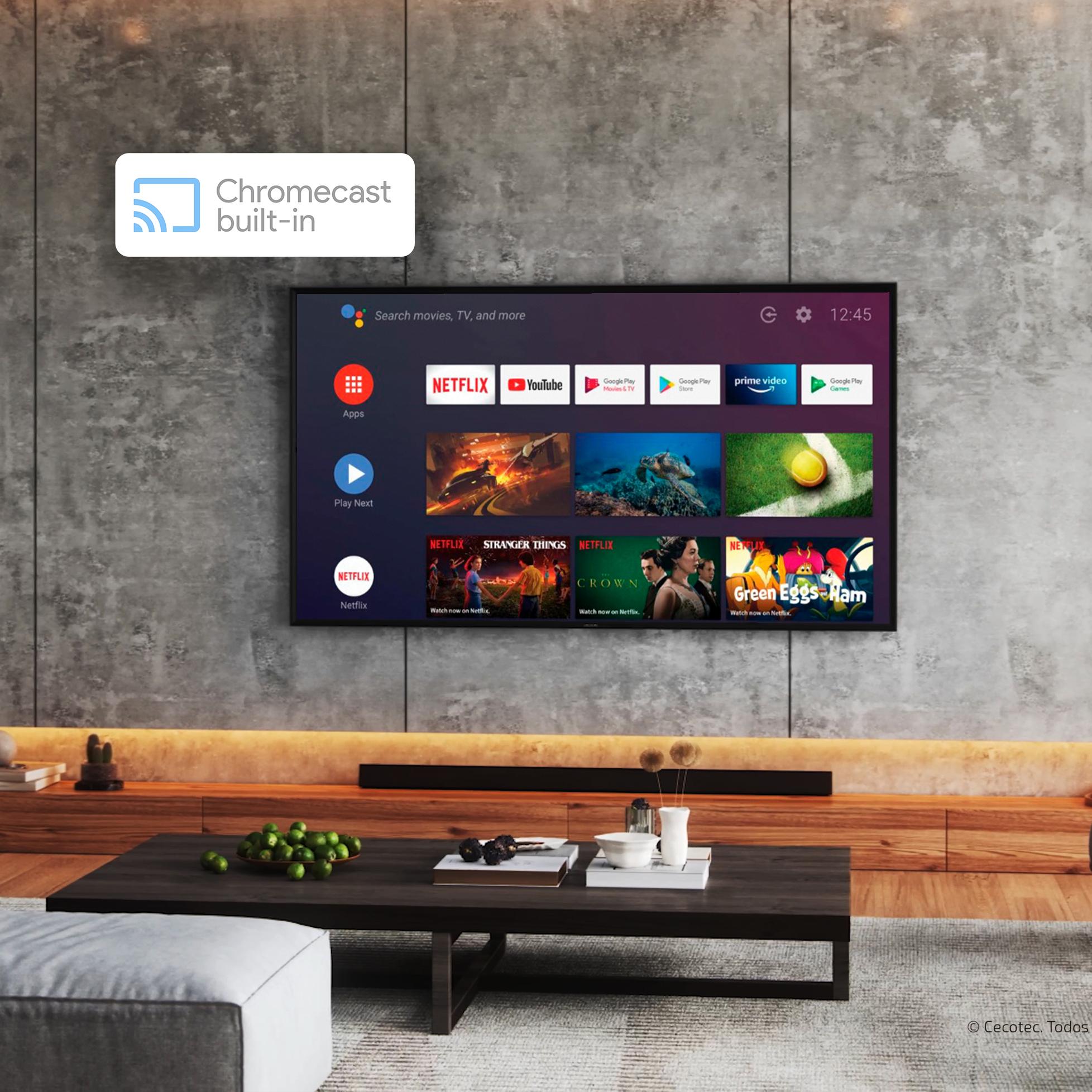 Android TV y Chromecast integrado en la TV Cecotec V1+ 70 pulgadas