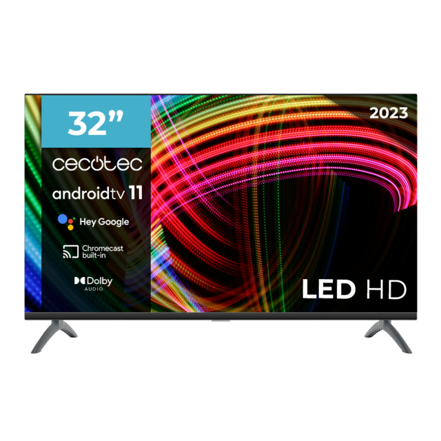 TV Cecotec LED A3 Series ALH30032 Televisión LED de 32" con resolución Full HD, sistema operativo Android TV 11, Google Voice Assitant y Chromecast, sistema Dolby.