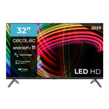 TV Cecotec LED A3 Series ALH30032 Televisión LED de 32" con resolución LED HD, sistema operativo Android TV 11, Google Voice Assitant y Chromecast, sistema Dolby.