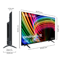 TV LED A3 Series ALU30043 Televisión LED de 43" con resolución 4K UHD, sistema operativo Android TV 11, Google Voice Assitant y Chromecast, sistema Dolby Audio.