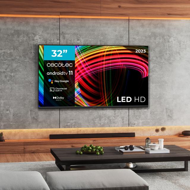 LED TV série A3 ALH30032S Televisor LED de 32" com resolução HD, sistema operacional Android TV 11, Dolby Audio, Modo Hotel, Google Voice Assistant e Chromecast.