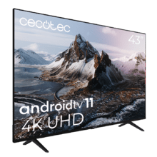 TV LED de 43" com resolução Full 4K HUD, sistema operativo Android TV 11, Google Voice Assitant e Chromecast.