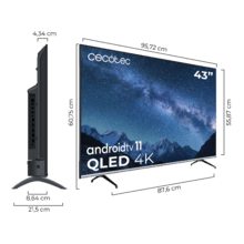 TV QLED V2 Series VQU20043 Televisión QLED de 43" con resolución 4K UHD, sistema operativo Android TV 11, Google Voice Assitant y Chromecast, sistema Dolby Vision & Atmos.