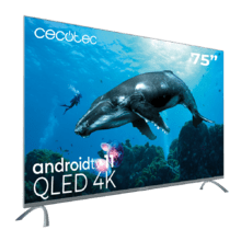 TV QLED V2 series VQU20075 Televisión QLED de gran pulgada de 75" con resolución 4K UHD, Android TV 11, Wide Colour Gammut, Dolby Vision & Atmos, MEMC, HDR10, HDMI 2.1, USB 3.0, CORTEX A55, Google Voice Assitant, Chromecast y Altavoces.