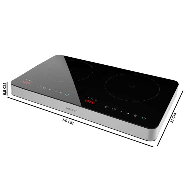 Piano cottura a induzione Full Magma Double Digital con vetro di sicurezza, touch e controllo programmabile