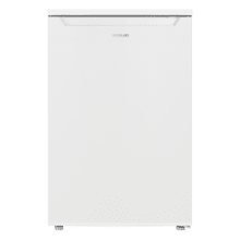 Bolero CoolMarket TT 107 White Mini frigorífico de 107 litros de capacidad, color blanco, clase E, temperatura regulable, Crisper Box, cajón congelador y nivel sonoro bajo.