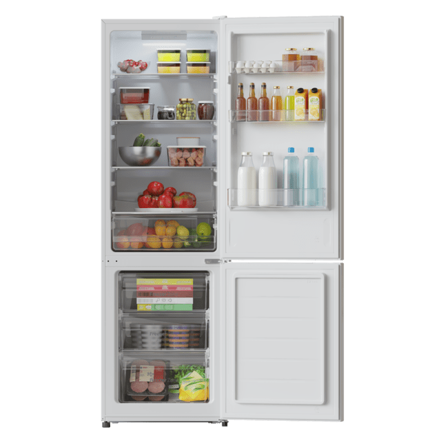 Bolero CoolMarket Combi 262 Branco E Geladeira Combi estática branca descongeladora com capacidade de 262 litros, classe E, LED interno, bandejas internas de vidro e controle eletrônico.