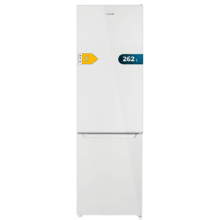 Bolero CoolMarket Combi 262 Branco E Geladeira Combi estática branca descongeladora com capacidade de 262 litros, classe E, LED interno, bandejas internas de vidro e controle eletrônico.