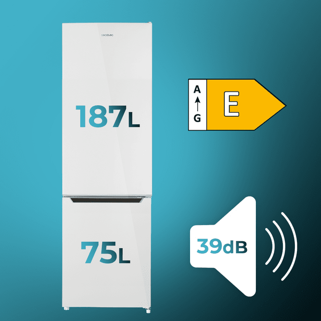 Bolero CoolMarket Combi 262 Branco E Geladeira Combi estática branca descongeladora com capacidade de 262 litros, classe E, LED interno, bandejas internas de vidro e controle eletrônico.