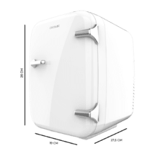 Réfrigérateur Bolero MiniCooling 4L Habana Blanc, fonctionnement 12 V-220 V, compatible avec les voitures et caravanes, fonction de refroidissement et de chauffage, plage de température 7-65º, transport facile.