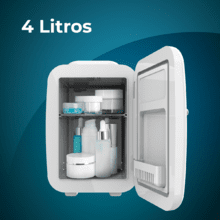 Frigorifero Bolero MiniCooling 4L Habana White, funzionamento 12 V-220 V, compatibile con auto e roulotte, funzione di raffreddamento e riscaldamento, intervallo di temperatura 7-65º, facile trasporto.