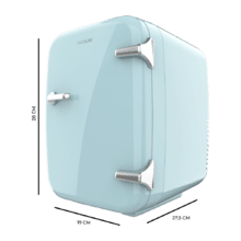 Retro-Kühlschrank Habana Light Blue 4 Liter, 12V-220V Betrieb, kompatibel mit Autos und Wohnwagen, Kühl- und Heizfunktion, Temperaturbereich 0-50 ºC und einfacher Transport.