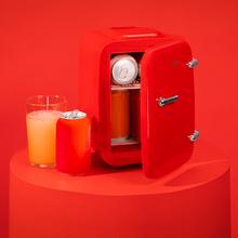 Retro-Kühlschrank Habana Red 4 Liter, 12V-220V Betrieb, kompatibel mit Autos und Wohnwagen, Kühl- und Heizfunktion, Temperaturbereich 0-50 ºC und einfacher Transport.
