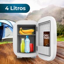 Réfrigérateur Bolero MiniCooling 4L Bora White avec fonctionnement 12 V-220 V, compatible avec les voitures et caravanes, fonction de refroidissement et de chauffage, plage de température 7-50 ºC, transport facile.