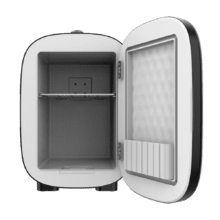 Réfrigérateur Bolero MiniCooling 4L Bora Black avec fonctionnement 12V-220V, compatible avec les voitures et caravanes, fonction de refroidissement et de chauffage, plage de température 7-50º, transport facile.