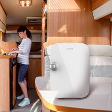 Réfrigérateur Bolero MiniCooling 4L Río Blanc avec fonctionnement 12 V-220 V, compatible avec les voitures et caravanes, fonction de refroidissement et de chauffage, plage de température 5-65º, transport facile.