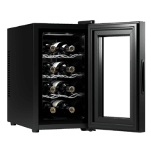 Bolero GrandSommelier 830 CoolCrystal Cantinetta per vini a temperatura controllata da 8 bottiglie con sistema di raffreddamento termoelettrico ad alte prestazioni. Temperatura regolabile e luce interna a LED.