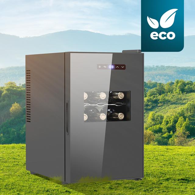 Bolero GrandSommelier 1530 CoolCrystal Cave à vin à température contrôlée de 15 bouteilles avec système de refroidissement thermoélectrique pour de hautes performances. Température réglable et éclairage intérieur par LED.