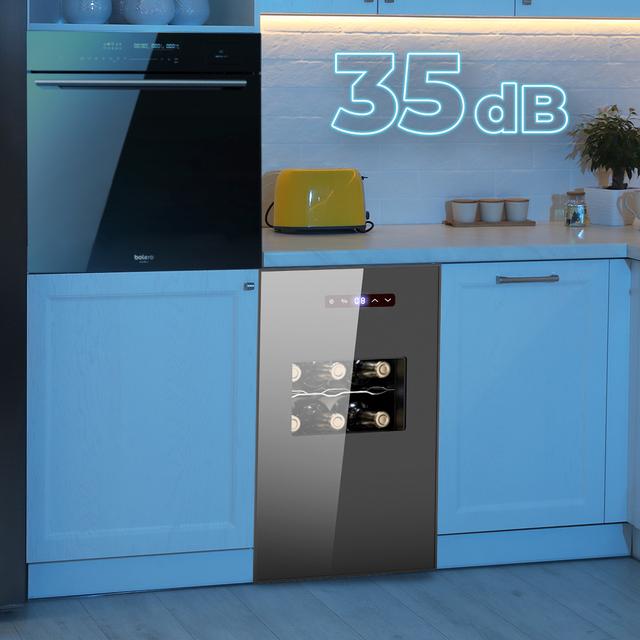 Bolero GrandSommelier 1530 CoolCrystal Cave à vin à température contrôlée de 15 bouteilles avec système de refroidissement thermoélectrique pour de hautes performances. Température réglable et éclairage intérieur par LED.