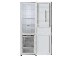 Bolero CoolMarket Combi 356 Glass Grey D Frigorífico com 356 litros de capacidade, 200 cm de altura, 60 cm de largura, motor Inverter Plus e classe D. Com sistema Multi AirFlow, Total No Frost e 2 gavetas para produtos frescos.