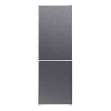 Bolero CoolMarket Combi 322 Glass Grey D Frigorífico combi de cristal color gris, con 322 litros de capacidad, 185 cm de alto y 60 cm de ancho, motor inverter y clase D, Metal Cooling, Total No Frost y 2 cajones para los productos frescos.