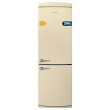 Bolero CoolMarket Combi Origin 294 Beige E Frigorífico Retro Combi Beige de 294 L de capacidad,190cm de alto y 60 de ancho, clase E, Total No Frost, Multi Cooling, Ultra Fresh, Convertible Box, Multi Air Flow, Fast Freezing, Modo Eco, Botellero y Alarma en puerta.