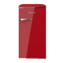 Bolero CoolMarket TT Origin 90 Red Mini frigorífico retro con capacidad de 90L, ICEBOX, LED interior, tirador cromado.