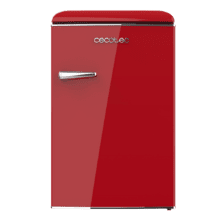 Bolero CoolMarket TT Origin 110 Red E Mini frigorífico retro con capacidad de 110L, clase E, ICEBOX, LED interior, tirador cromado y bandejas cristal.