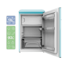 Bolero CoolMarket TT Origin 110 Blue E Mini frigorífico retro TT Origin Blue con capacidad de 110L, clase E, ICEBOX, Luz interior.