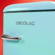 Bolero CoolMarket TT Origin 110 Blue E Mini refrigerador retrô com capacidade de 110L, classe E, ICEBOX, LED interno, alça cromada e bandejas de vidro.
