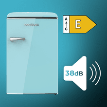 Bolero CoolMarket TT Origin 110 Blue E Mini frigorífico retro TT Origin Blue con capacidad de 110L, clase E, ICEBOX, Luz interior.