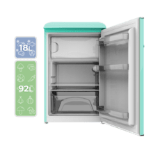 Bolero CoolMarket TT Origin 110 Green E Mini frigorífico retro TT Origin Green con capacidad de 110L, clase E, ICEBOX, Luz interior.