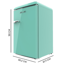 Bolero CoolMarket TT Origin 110 Green E Mini frigorífico retro TT Origin Green con capacidad de 110L, clase E, ICEBOX, Luz interior.